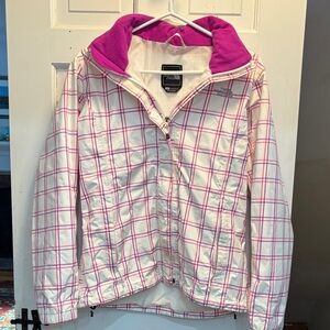 The North Face Pink and White Checkered Jacket